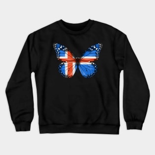 Icelandic Flag  Butterfly - Gift for Icelandic From Iceland Crewneck Sweatshirt